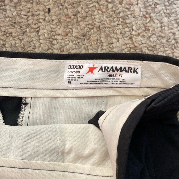 🛠 WORK PANTS BLACK  Lot Aramark 33 X 30 - Picture 4 of 16